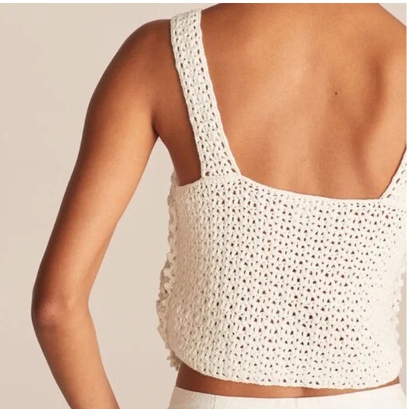 Rebecca Taylor “Crochet Doily” white moonstone  open knit tank top Size … - Picture 4 of 15